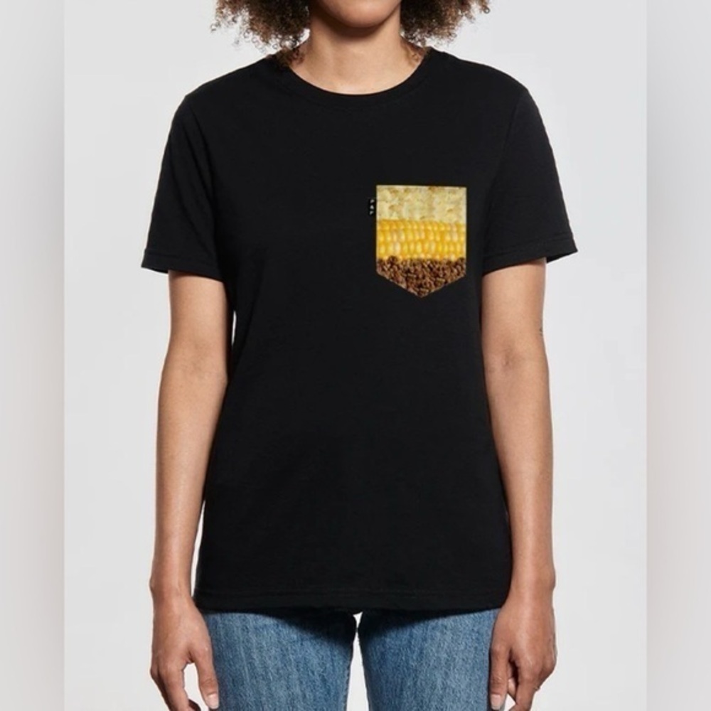 Poches & Fils Boyfriend‑fit pocket Unisex Black T‑shirt Size XL Shepherd’s Pie